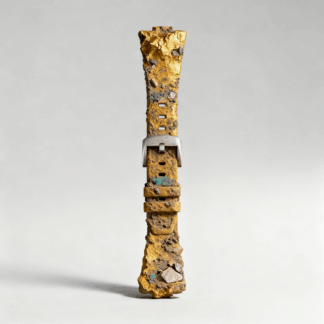 Bracelet de montre texturé par de l'or brut et du mercure